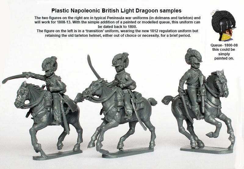 Napoleonic British Light Dragoons 1808- 1815, 28 mm Scale Model Plastic Figures Sample 1