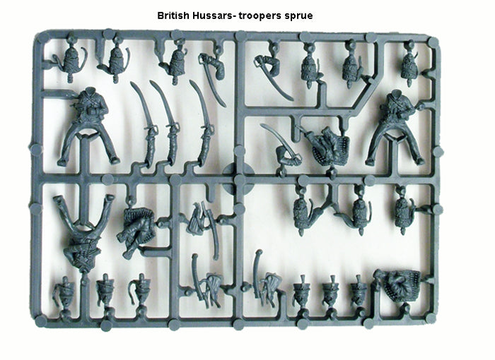 Napoleonic British Hussars, 28 mm Scale Model Plastic Figures Trooper Sprue