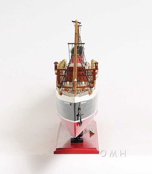 RMS Queen Mary Wooden Scale Model Bow View