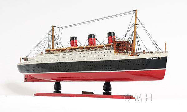 RMS Queen Mary Wooden Scale Model Starboard Bow View