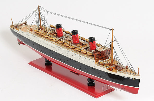 RMS Queen Mary Wooden Scale Model Starboard Bow Top View