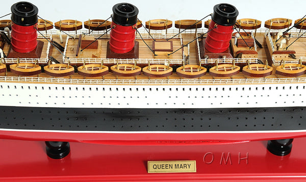 RMS Queen Mary Wooden Scale Model Midship Close Up