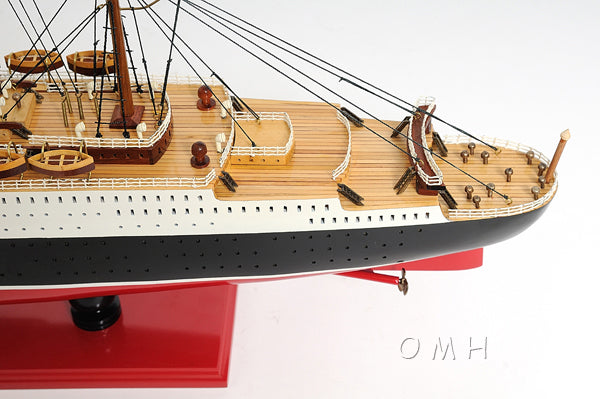 RMS Queen Mary Wooden Scale Model Aft Top View