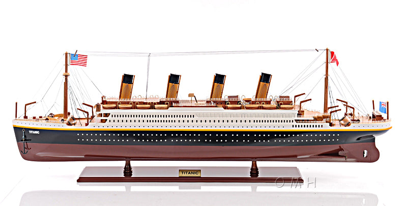 RMS Titanic (Large) Wooden Scale Model Port Side View