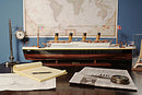 RMS Titanic (Small) Wooden Scale Model On Display