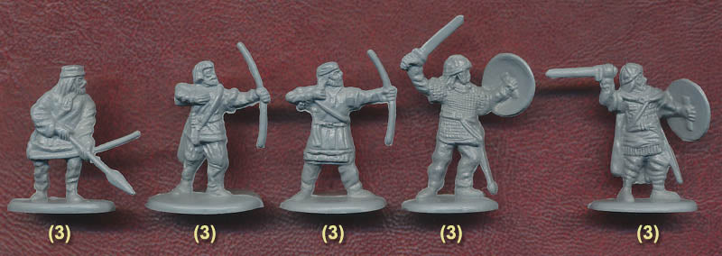 Gothic Army 1/72 Scale Model Plastic Figures Archer & Swordsman Poses