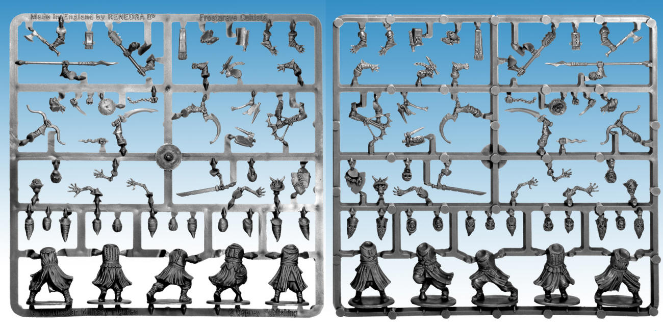 Frostgrave Cultists, 28 mm Scale Model Plastic Figures Frames