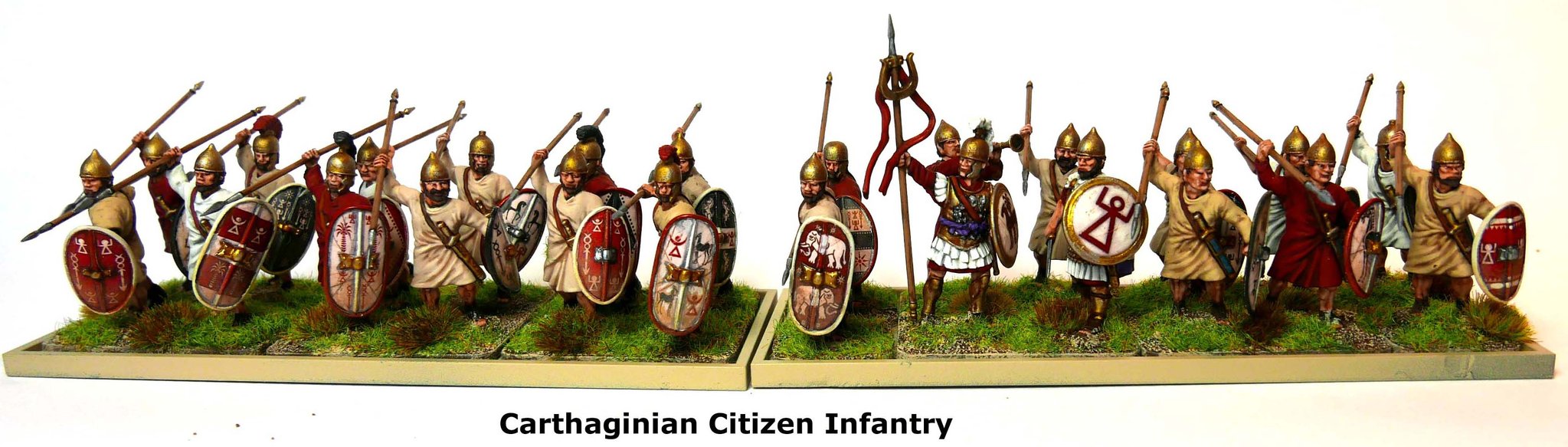 Carthaginian Citizen Infantry, 28 mm Scale Model Plastic Figures Painted Example #2