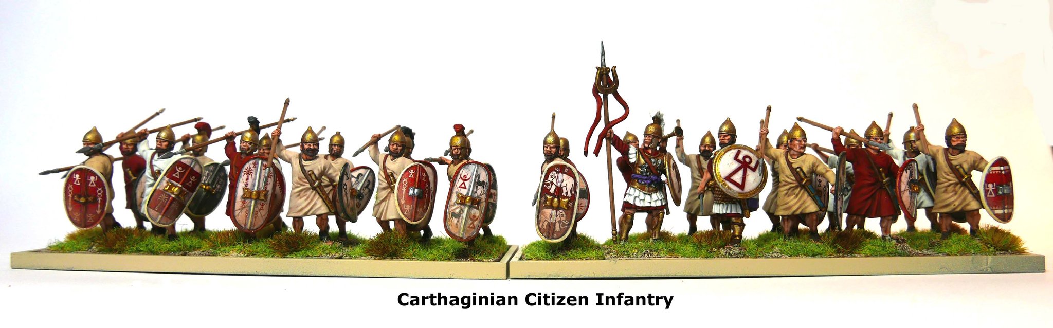 Carthaginian Citizen Infantry, 28 mm Scale Model Plastic Figures Painted Example