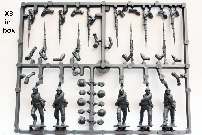 American Civil War Confederate Infantry 1861-1865 (28 mm) Scale Model Plastic Figures Sample Sprue