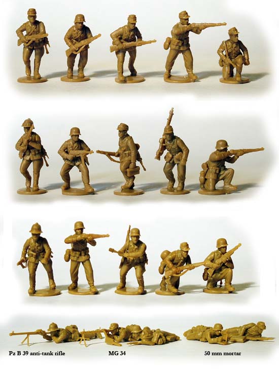 German Infantry Afrika Korps 1941- 1943 (28 mm) Scale Model Plastic Figures Poses