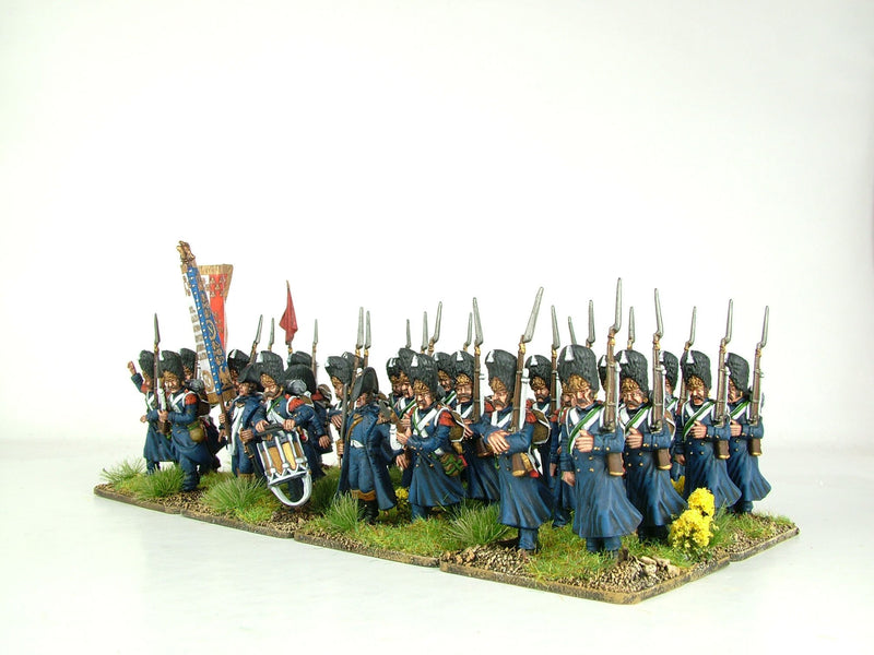 Napoleon’s Old Guard Grenadiers, 28 mm Scale Model Plastic Figures Example On The March