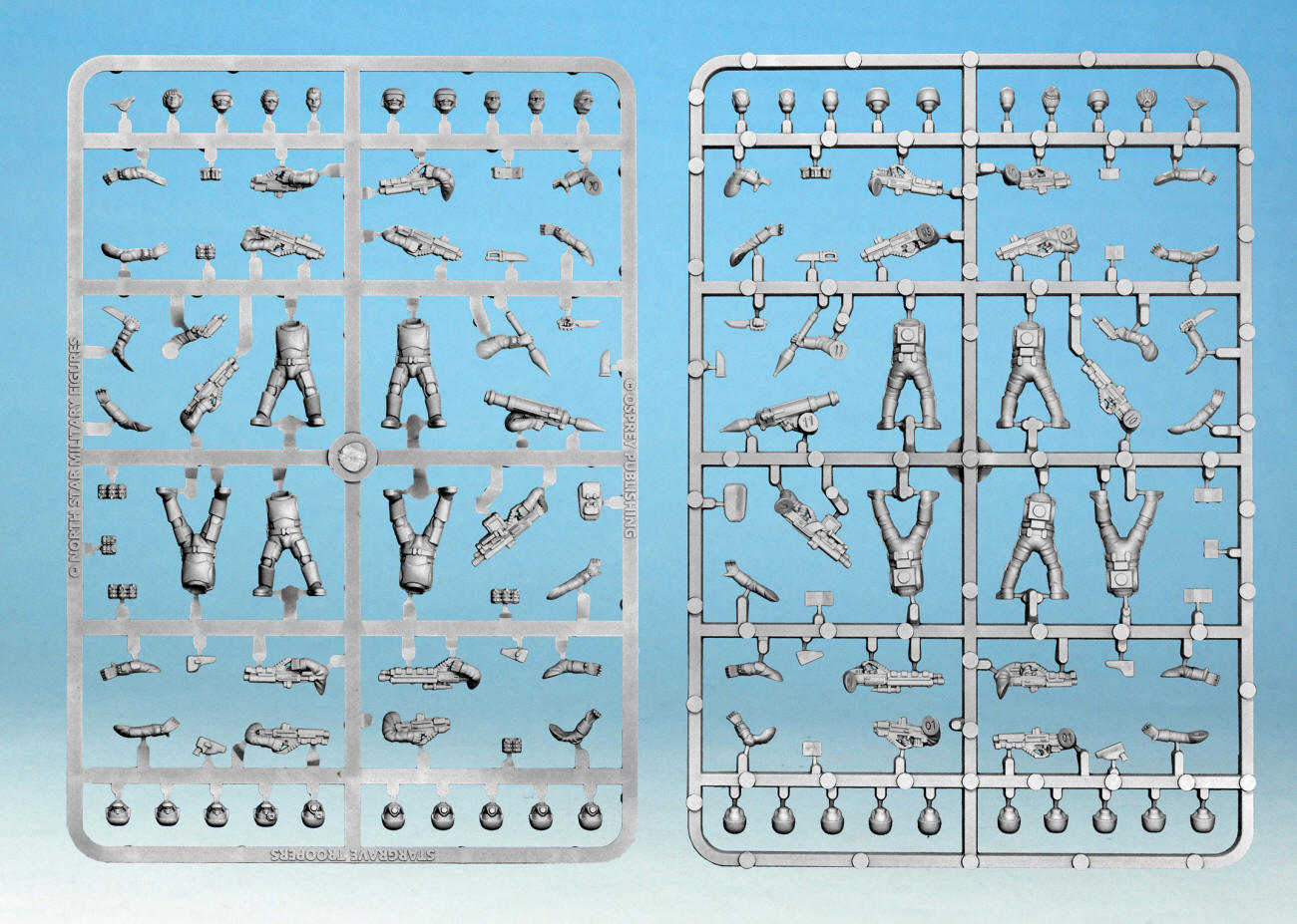 Stargrave Troopers, 28 mm Scale Model Plastic Figures Sample Frames