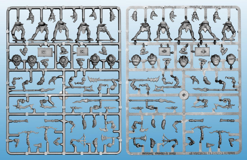 Frostgrave Ghost Archipelago Snake-Men, 28 mm Scale Model Plastic Figures Frames