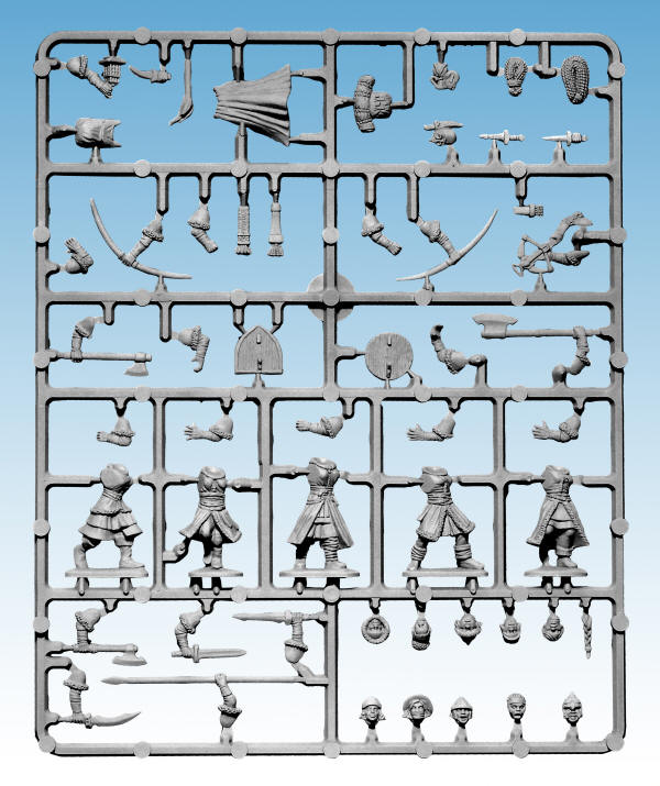 Frostgrave Soldiers II, 28 mm Scale Model Plastic Figures Sample Frame