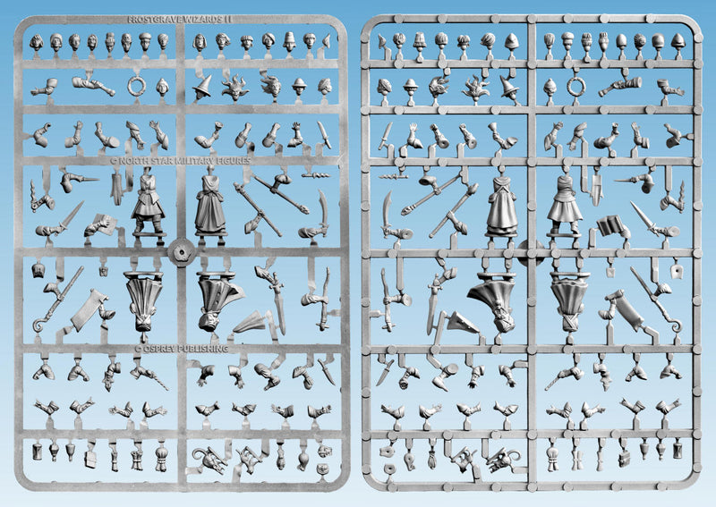 Frostgrave Wizards II, 28 mm Scale Model Plastic Figures Frames