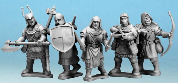 Frostgrave Knights, 28 mm Scale Model Plastic Figures Unpainted Close Up