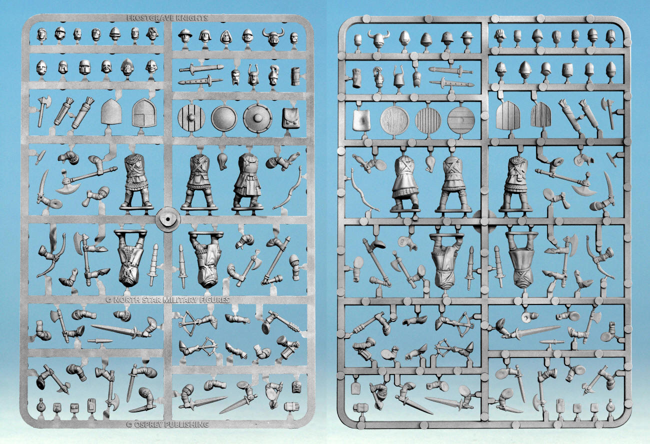 Frostgrave Knights, 28 mm Scale Model Plastic Figures Frames