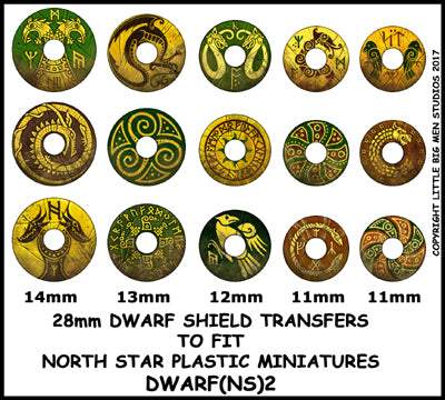 Oathmark Dwarf Shield Transfers #2, 28 mm Scale