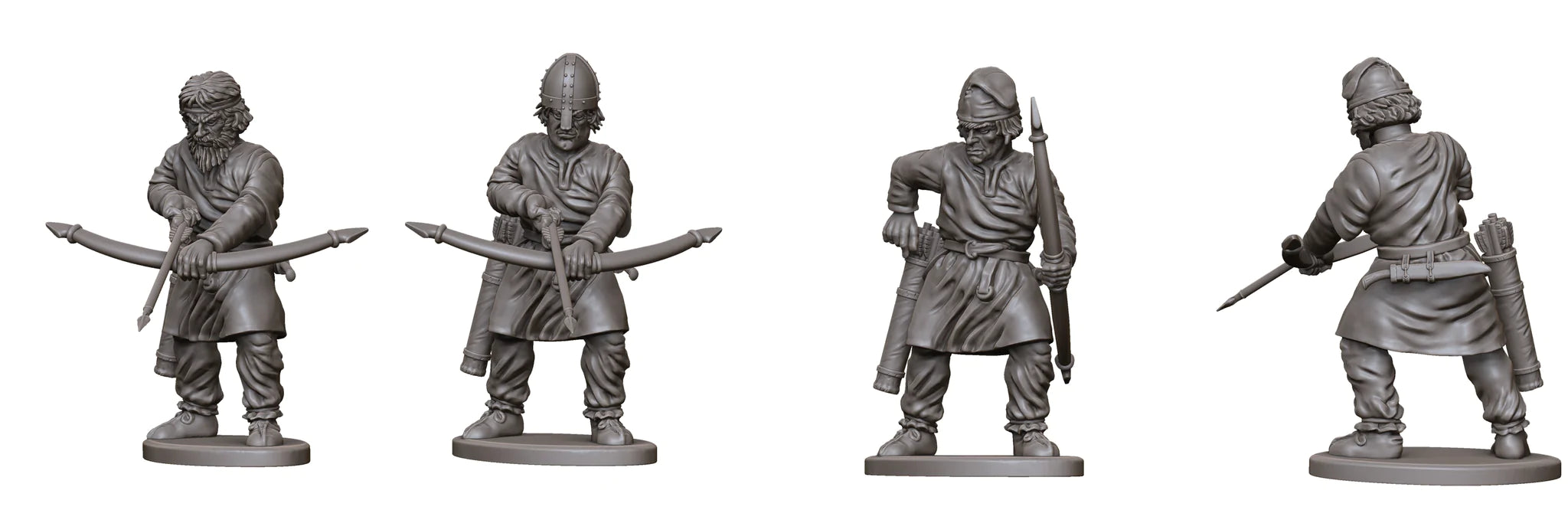 Dark Age Archers And Slingers, 28 mm Scale Model Plastic Figures Example Archers