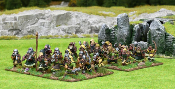 Oathmark Dwarf Light Infantry, 28 mm Scale Model Plastic Figures Painted Example