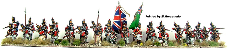 Napoleonic Peninsular War British Infantry Centre Companies, 28 mm Scale Model Plastic Figures Painted Example