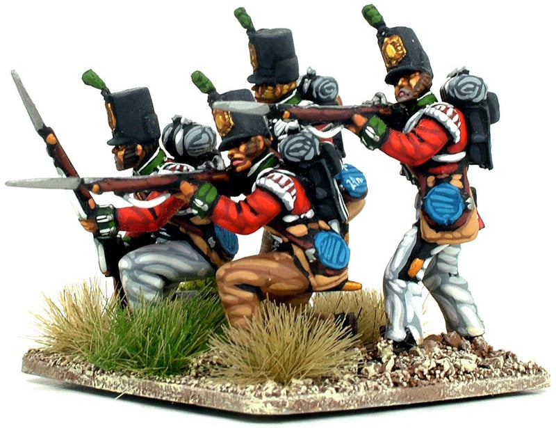 Napoleonic Peninsular War British Infantry Centre Companies, 28 mm Scale Model Plastic Figures Firing Poses