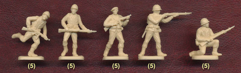 Free French Infantry WWII 1/72 Scale Plastic Figures Poses