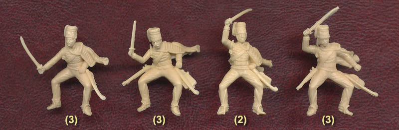 British 11th Hussars Crimean War 1/72 Scale Plastic Figures Poses