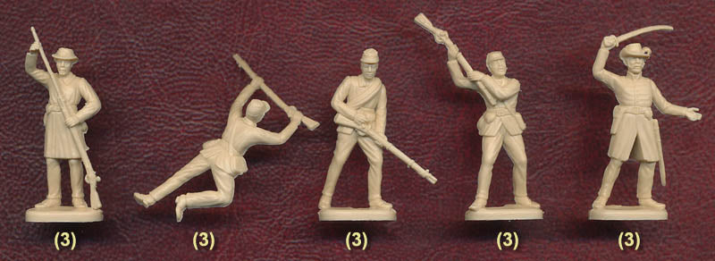 American Civil War Union Infantry 1/72 Scale Plastic Figures Poses