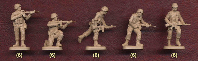 U.S. Infantry 1990’s 1/72 Scale Plastic Figures Last 5 Poses