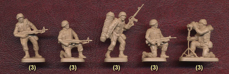 U.S. Infantry 1990’s 1/72 Scale Plastic Figures 5 Poses