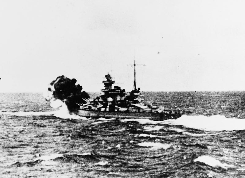 German Kriegsmarine Battleship Scharnhorst Firing On HMS Glorious 1940