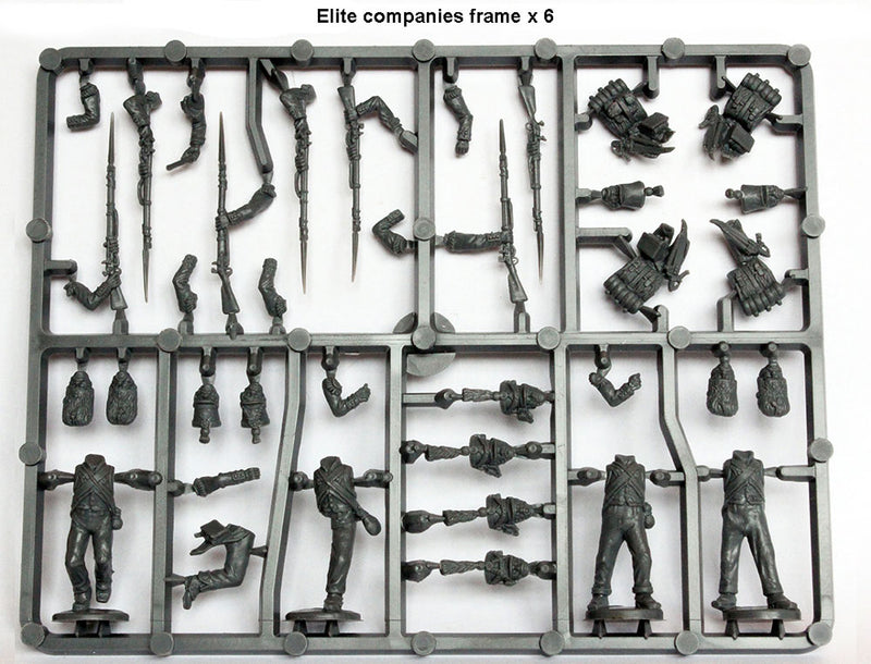 Napoleonic French Elite Companies Infantry Battalion 1807 – 1814, 28 mm Scale Model Plastic Figures Example Sprue