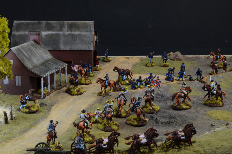 American Civil War Farmhouse Battle 1864, 1/72 Scale Diorama Battle Set Completed Diorama Example