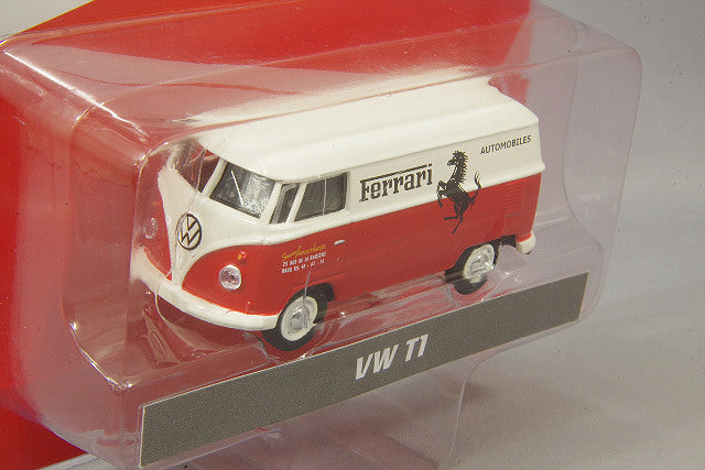 Volkswagen Type 2 T1 Panel Bus Ferrari Automobiles (White / Red ) 1:64 Scale