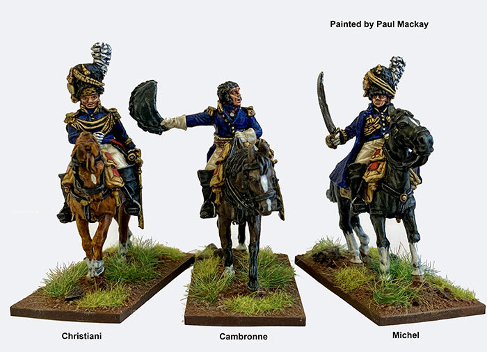 Napoleonic French Imperial Guard Commanders Mounted, 28 mm Scale Model Metal Figures