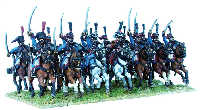 Napoleonic French Hussars 1792 - 1815, 28 mm Scale Model Plastic Figures Painted Example