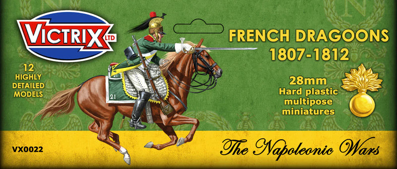 Napoleonic French Dragoons 1807 - 1812, 28 mm Scale Model Plastic Figures
