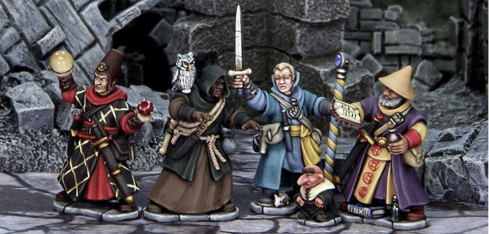 Frostgrave Wizards, 28 mm Scale Model Plastic Figures Painted Example