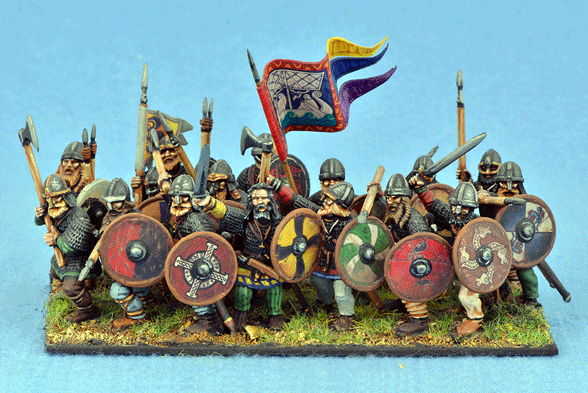 Viking Hirdmen, 28 mm Scale Model Plastic Figures Painted Examples