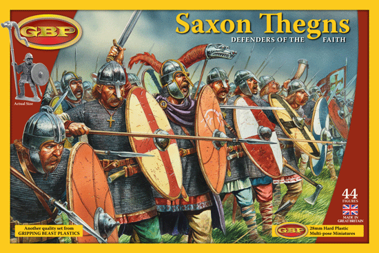 Saxon Thegns, 28 mm Scale Model Plastic Figures