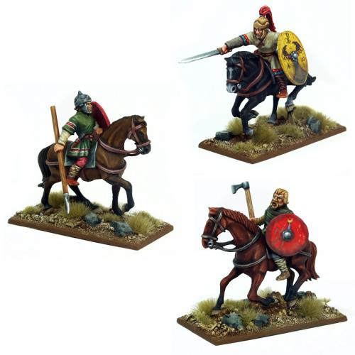 Dark Age Cavalry, 28 mm Scale Model Plastic Figures Painted Examples