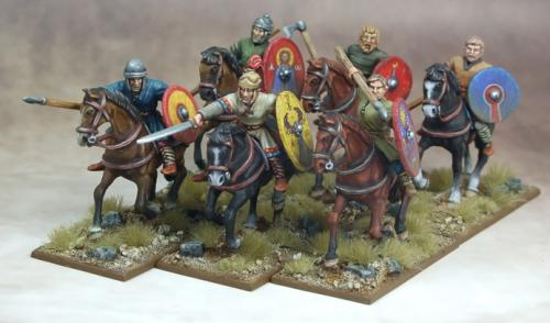 Dark Age Cavalry, 28 mm Scale Model Plastic Figures Painted Example