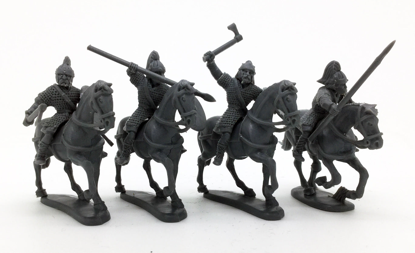 Goth Noble Cavalry, 28 mm Scale Model Plastic Figures Assembled Example