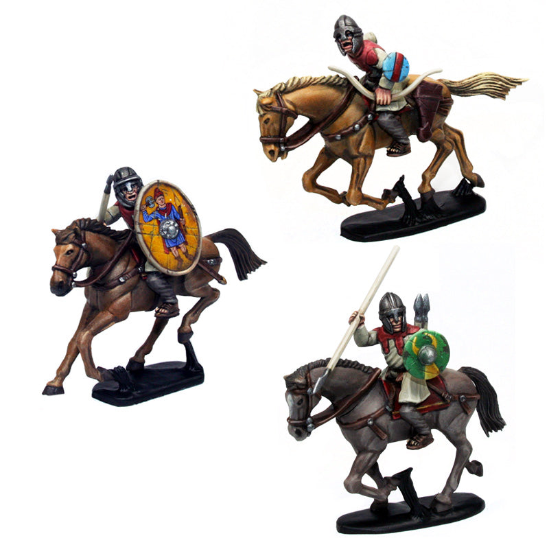 Late Roman Light Cavalry, 28 mm Scale Model Plastic Figures Painted Examples