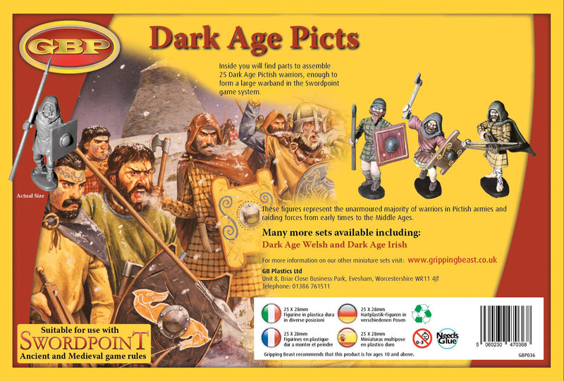 Dark Age Picts, 28 mm Scale Model Plastic Figures Back Of Box