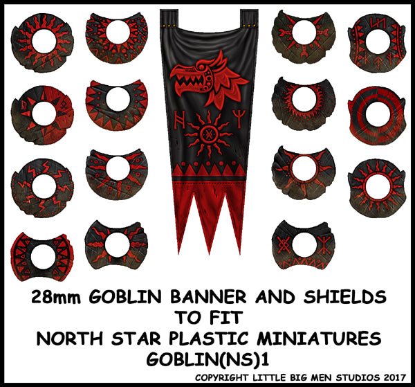 Oathmark Goblin Banner & Shield Transfers #1, 28 mm Scale