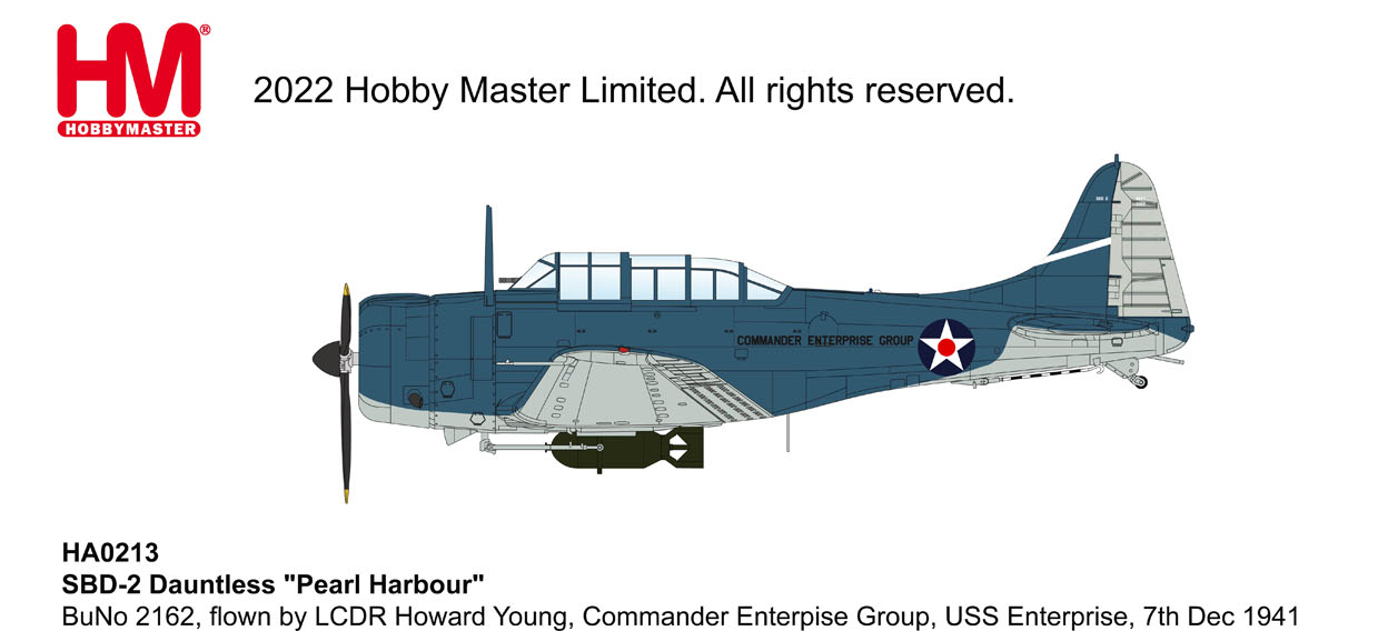 Douglas SBD-2 Dauntless, Pearl Harbor, 7th December 1941, 1/32 Scale Diecast Model Illustration