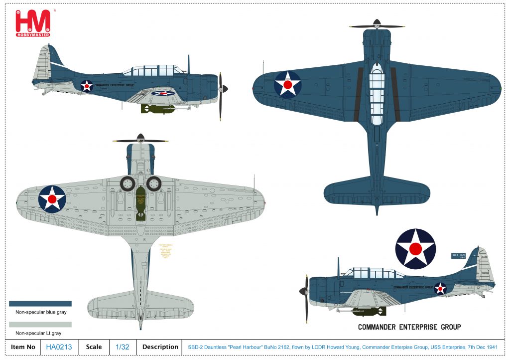 Douglas SBD-2 Dauntless, Pearl Harbor, 7th December 1941, 1/32 Scale Diecast Model Livery 